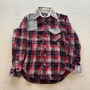 Vintage‎ 70s Kmart Wool Blend Plaid Flannel Shirt